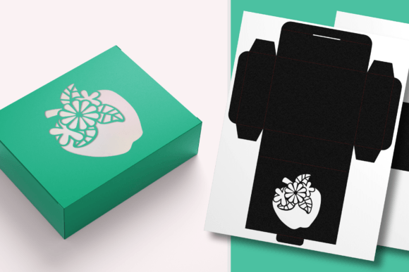 Apple N Flowers Window Rectangular Box: Laser-Cut Boxes for Local Branding