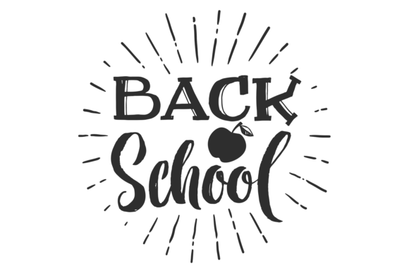 Back to School Black Retro Logo. Hand Wr Graphics