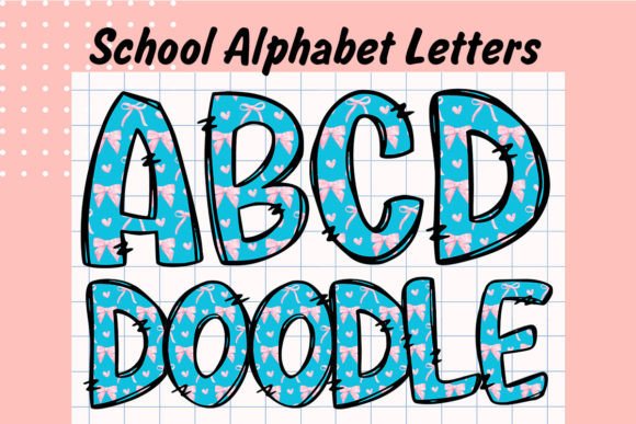 Back to School Doodle Alphabet Letter5 Graphics