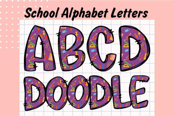 Back to School Doodle Alphabet Letter8: Playful Graphics & Illustrations for Local Brands