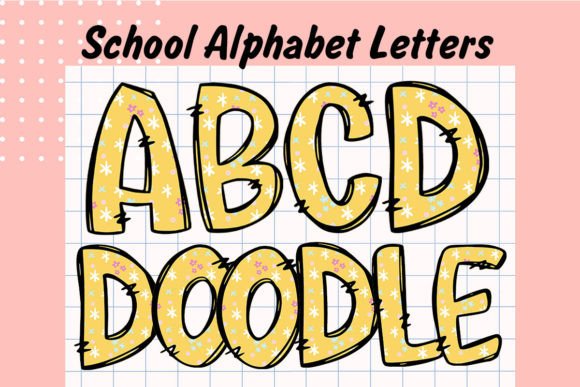 Back to School Doodle Alphabet Letter9: Graphics & Illustrations for Playful Branding