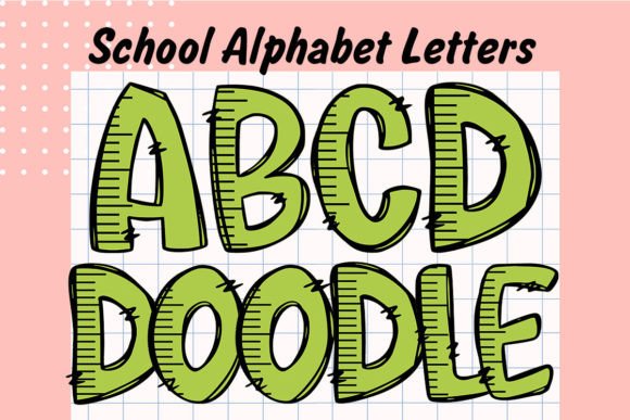 Back to School Doodle Alphabet Letters3 Graphics & Illustrations