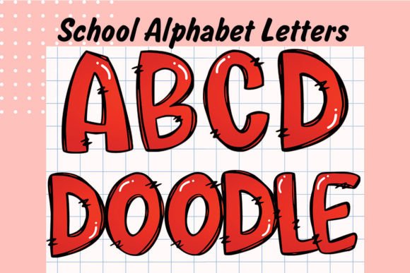 Back to School Doodle Alphabet Letters4