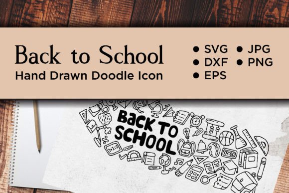 Back to School Doodle Icon Frame: Graphics & Illustrations