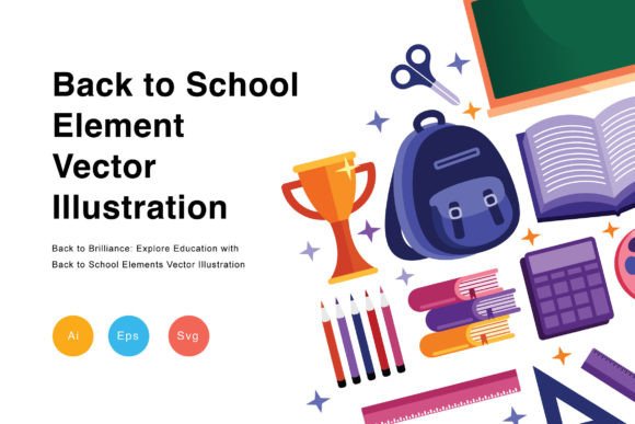 Back to School Elements Vector Illustrations & Graphics