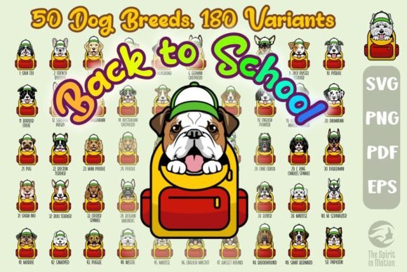 Back to School Peeking Dogs Graphics & Illustrations