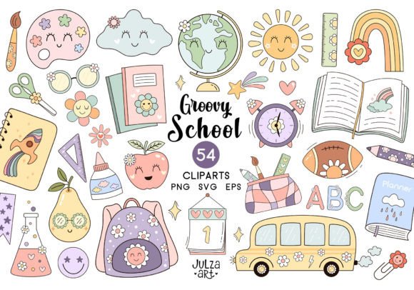 Back to School PNG: Retro School Illustrations & Graphics