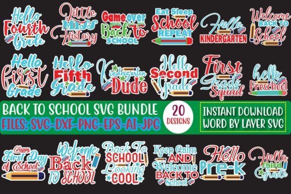 Back to School SVG Bundle Vol.13 — Design Bundles for Sellers