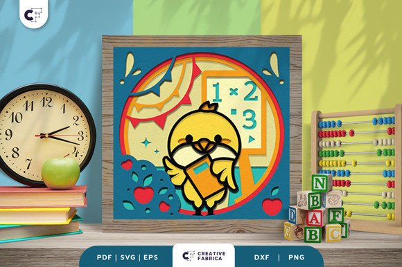 Chick Back to School 3D SVG