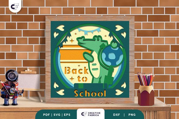 Crocodile Back to School 3D Paper Cut