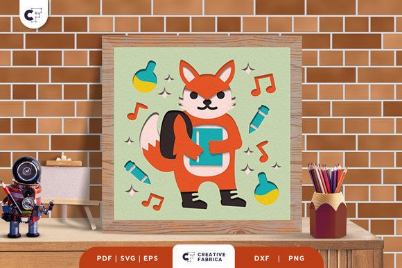Fox Back to School 3D SVG