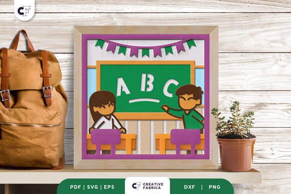 Kids Learning Alphabet 3D SVG