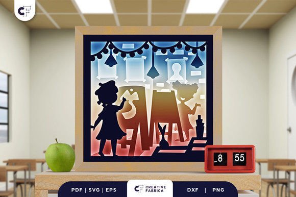 Kids Painting 3D SVG Shadow Box Paper Cut