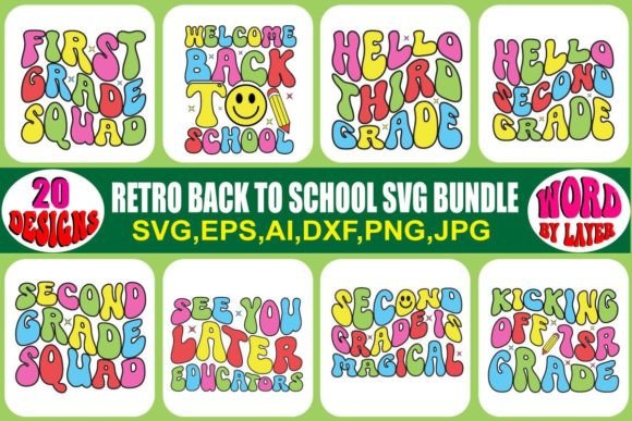 Retro Back to School SVG Bundle Vol.1