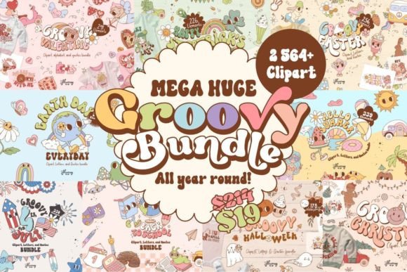 Retro Huge All-year Groovy Bundle: Bundles for Local Branding