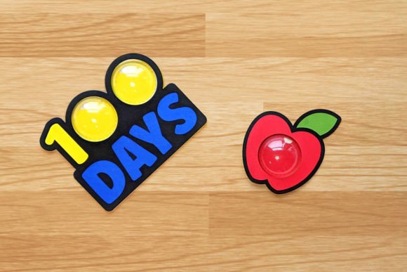 School Candy Dome Holders Apple 100 SVG: 3D SVG Shapes