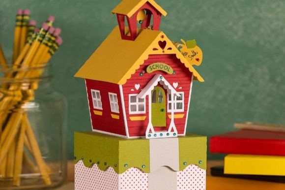 School House Gift Box: 3D SVG for School