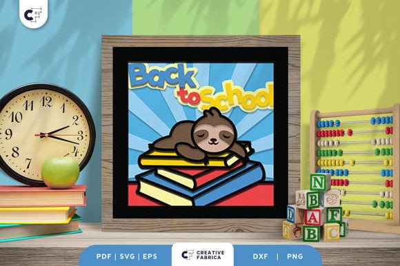 Sloth Goes to School 3D SVG for School Themes