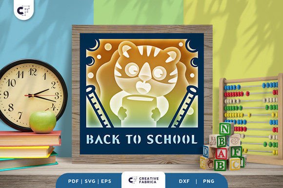 Tiger Goes to School 3D SVG for School Crafts